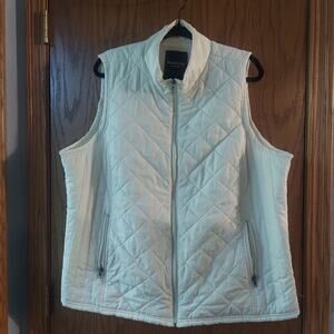 Relativity White Quilted Full Zip Vest With Pockets Size 3x